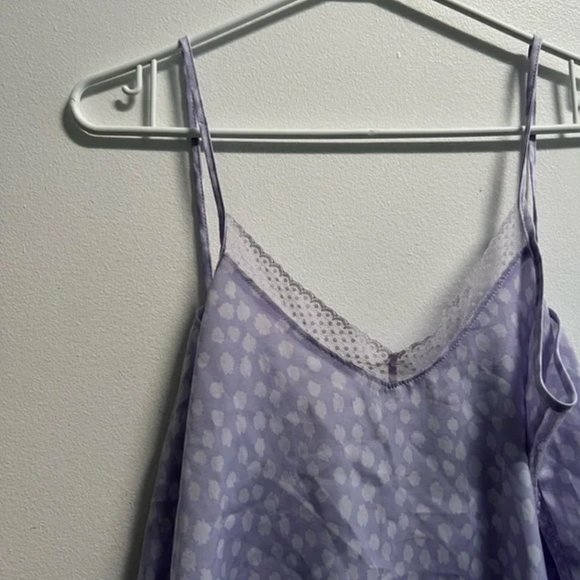 Aerie Satin Effect Printed Lace Trim Camisole XS - Picture 7 of 7